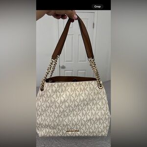 Michael Kors Tan and Cream Shoulder Bag